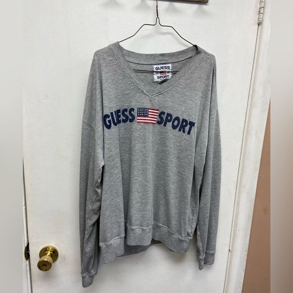 Rare Guess Sport Vintage V-Neck Mens size Large - Picture 3 of 4